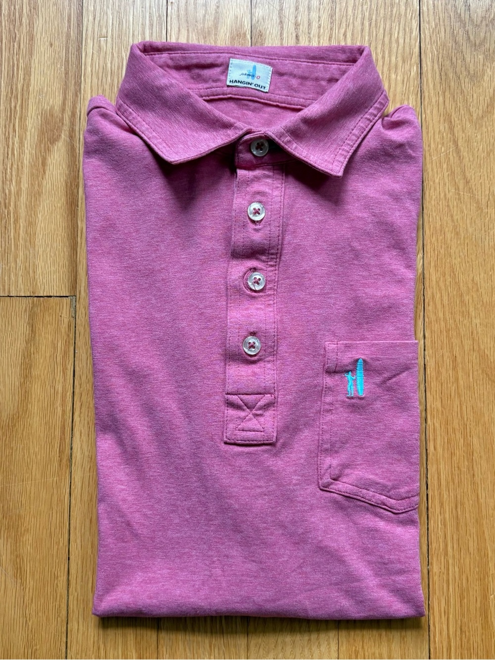 Johnnie-O Hangin’ Out Men’s Short Sleeve Polo Shirt Cotton Spandex Small Pink